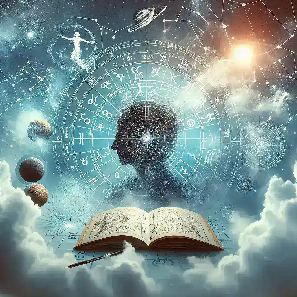 "Astrological natal chart illustration depicting key planetary placements and zodiac signs for self-discovery and life path analysis"
