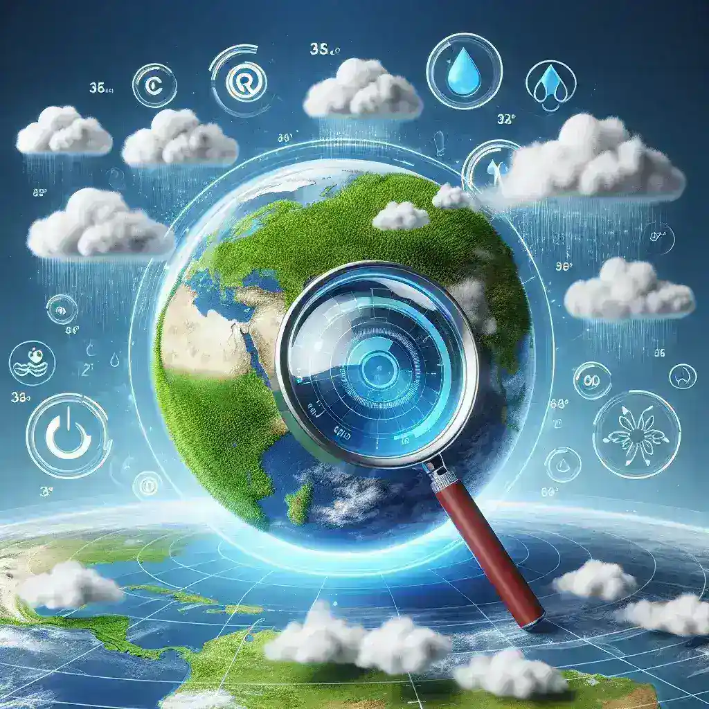 "Local environmental data visualization in Google Search highlighting climate-focused results for sustainability and eco-friendly initiatives."